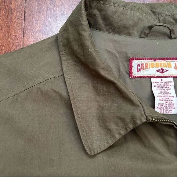 Caribbean Joe Men's Olive Green Spring Weight Jacket, Super Soft Fabric, Size Lg - Picture 4 of 16